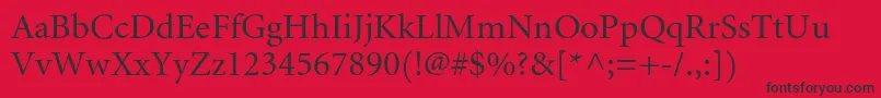 Minion-Schriftart – Schwarze Schriften auf rotem Hintergrund