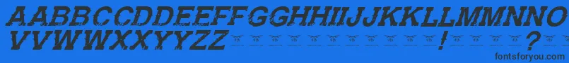 fuente GunfighteracademyItalic – Fuentes Negras Sobre Fondo Azul