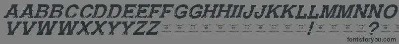GunfighteracademyItalic-Schriftart – Schwarze Schriften auf grauem Hintergrund