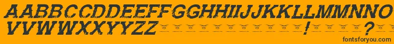 GunfighteracademyItalic-Schriftart – Schwarze Schriften auf orangefarbenem Hintergrund