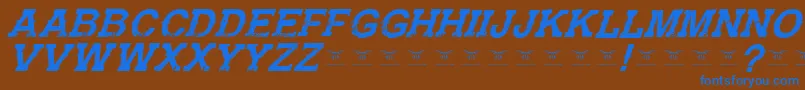 GunfighteracademyItalic Font – Blue Fonts on Brown Background