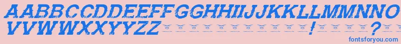 fuente GunfighteracademyItalic – Fuentes Azules Sobre Fondo Rosa