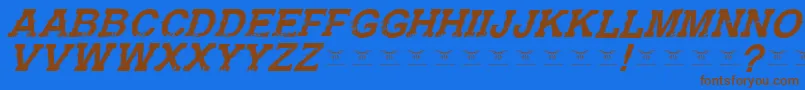 Fonte GunfighteracademyItalic – fontes marrons em um fundo azul