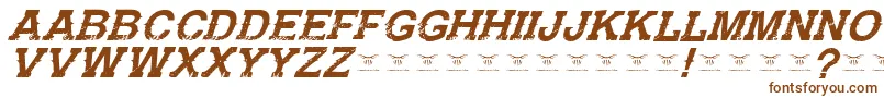 GunfighteracademyItalic-fontti – ruskeat fontit valkoisella taustalla