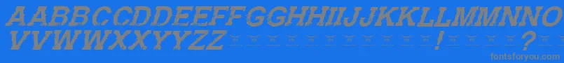 GunfighteracademyItalic Font – Gray Fonts on Blue Background