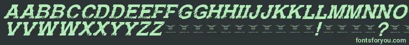 GunfighteracademyItalic-Schriftart – Grüne Schriften auf schwarzem Hintergrund