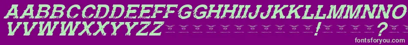 Шрифт GunfighteracademyItalic – зелёные шрифты на фиолетовом фоне