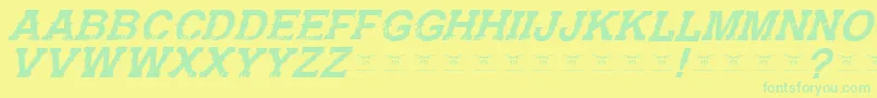 Шрифт GunfighteracademyItalic – зелёные шрифты на жёлтом фоне