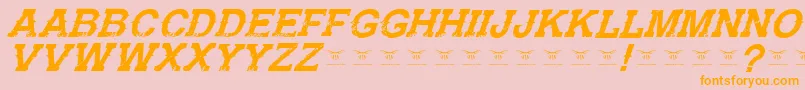 GunfighteracademyItalic-Schriftart – Orangefarbene Schriften auf rosa Hintergrund