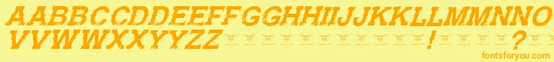 GunfighteracademyItalic Font – Orange Fonts on Yellow Background