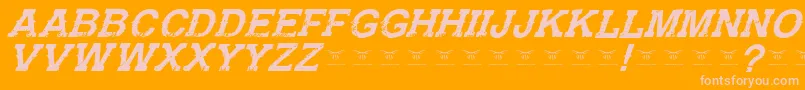 GunfighteracademyItalic-Schriftart – Rosa Schriften auf orangefarbenem Hintergrund