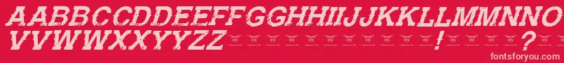 Fonte GunfighteracademyItalic – fontes rosa em um fundo vermelho