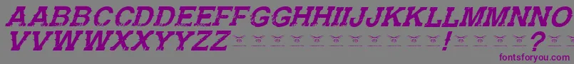 Шрифт GunfighteracademyItalic – фиолетовые шрифты на сером фоне