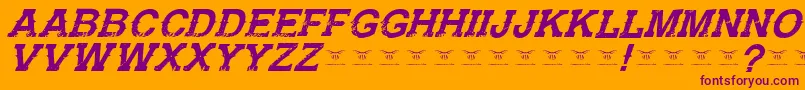 GunfighteracademyItalic-fontti – violetit fontit oranssilla taustalla