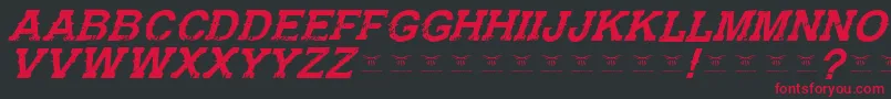 GunfighteracademyItalic-Schriftart – Rote Schriften auf schwarzem Hintergrund