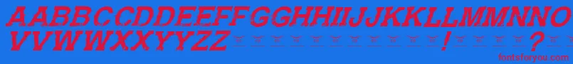 Fonte GunfighteracademyItalic – fontes vermelhas em um fundo azul