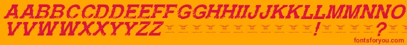 GunfighteracademyItalic Font – Red Fonts on Orange Background