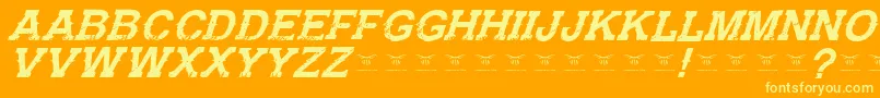 GunfighteracademyItalic Font – Yellow Fonts on Orange Background