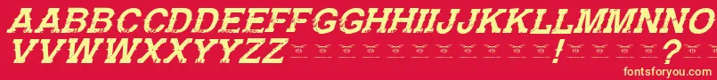 GunfighteracademyItalic Font – Yellow Fonts on Red Background