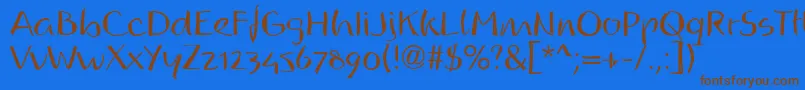 Шрифт Readmyhandll – коричневые шрифты на синем фоне