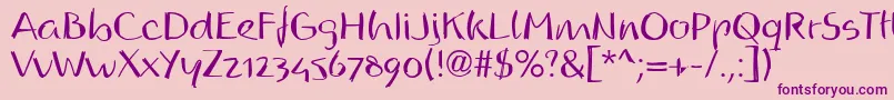 Readmyhandll Font – Purple Fonts on Pink Background