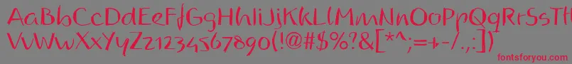 Readmyhandll Font – Red Fonts on Gray Background