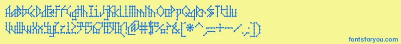 MicrobeAoe Font – Blue Fonts on Yellow Background