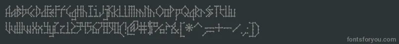 フォントMicrobeAoe – 黒い背景に灰色の文字