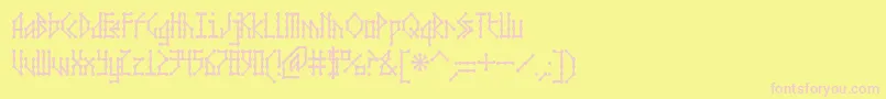MicrobeAoe Font – Pink Fonts on Yellow Background