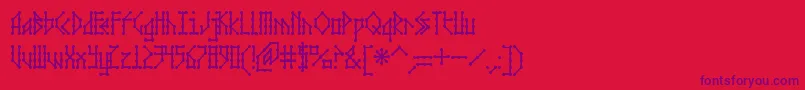 MicrobeAoe Font – Purple Fonts on Red Background