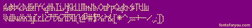 MicrobeAoe Font – Yellow Fonts on Purple Background
