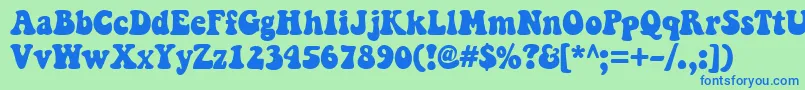 Keepontruckin Font – Blue Fonts on Green Background