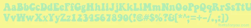 Keepontruckin Font – Green Fonts on Yellow Background