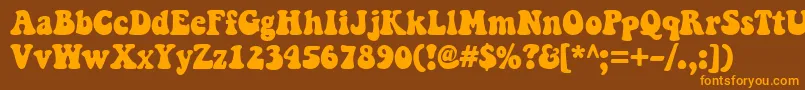 Keepontruckin-Schriftart – Orangefarbene Schriften auf braunem Hintergrund