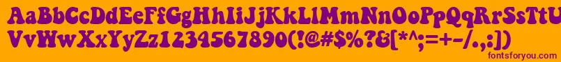 Keepontruckin-fontti – violetit fontit oranssilla taustalla