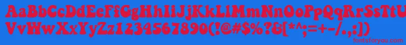 Keepontruckin Font – Red Fonts on Blue Background