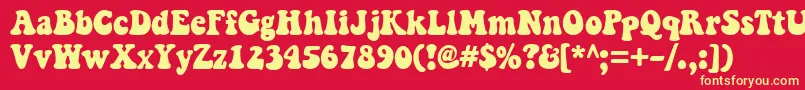 Keepontruckin Font – Yellow Fonts on Red Background