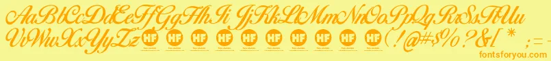 BirdsOfParadisePersonalUseOnly Font – Orange Fonts on Yellow Background