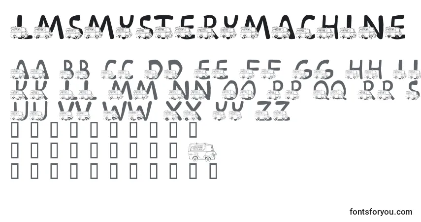 LmsMysteryMachine-fontti – aakkoset, numerot, erikoismerkit