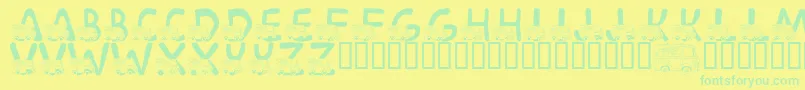 LmsMysteryMachine Font – Green Fonts on Yellow Background