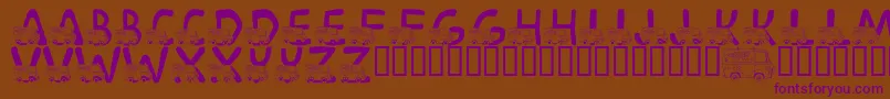 LmsMysteryMachine Font – Purple Fonts on Brown Background