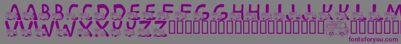 LmsMysteryMachine Font – Purple Fonts on Gray Background