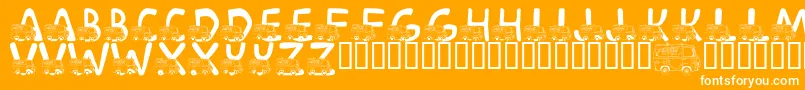 fuente LmsMysteryMachine – Fuentes Blancas Sobre Fondo Naranja