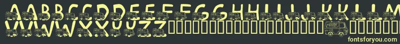 LmsMysteryMachine Font – Yellow Fonts on Black Background