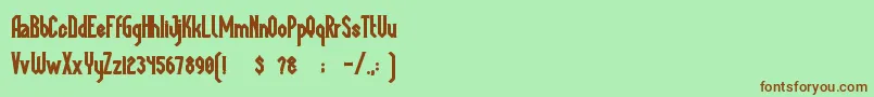 MegapolisBlack-Schriftart – Braune Schriften auf grünem Hintergrund
