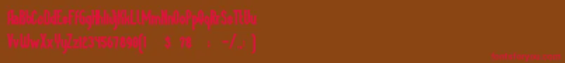 MegapolisBlack-Schriftart – Rote Schriften auf braunem Hintergrund