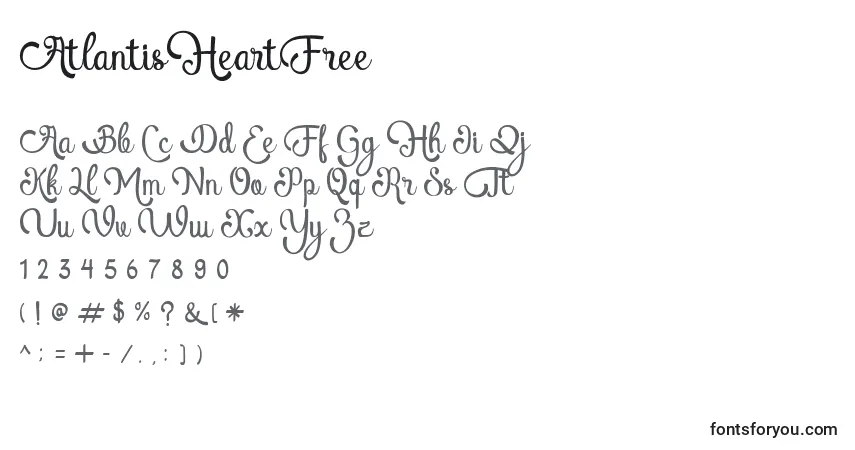 AtlantisHeartFree (103755) Font – alphabet, numbers, special characters