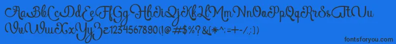 AtlantisHeartFree Font – Black Fonts on Blue Background
