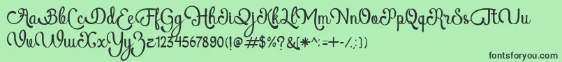 AtlantisHeartFree-fontti – mustat fontit vihreällä taustalla
