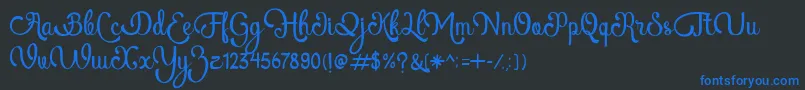 Шрифт AtlantisHeartFree – синие шрифты на чёрном фоне